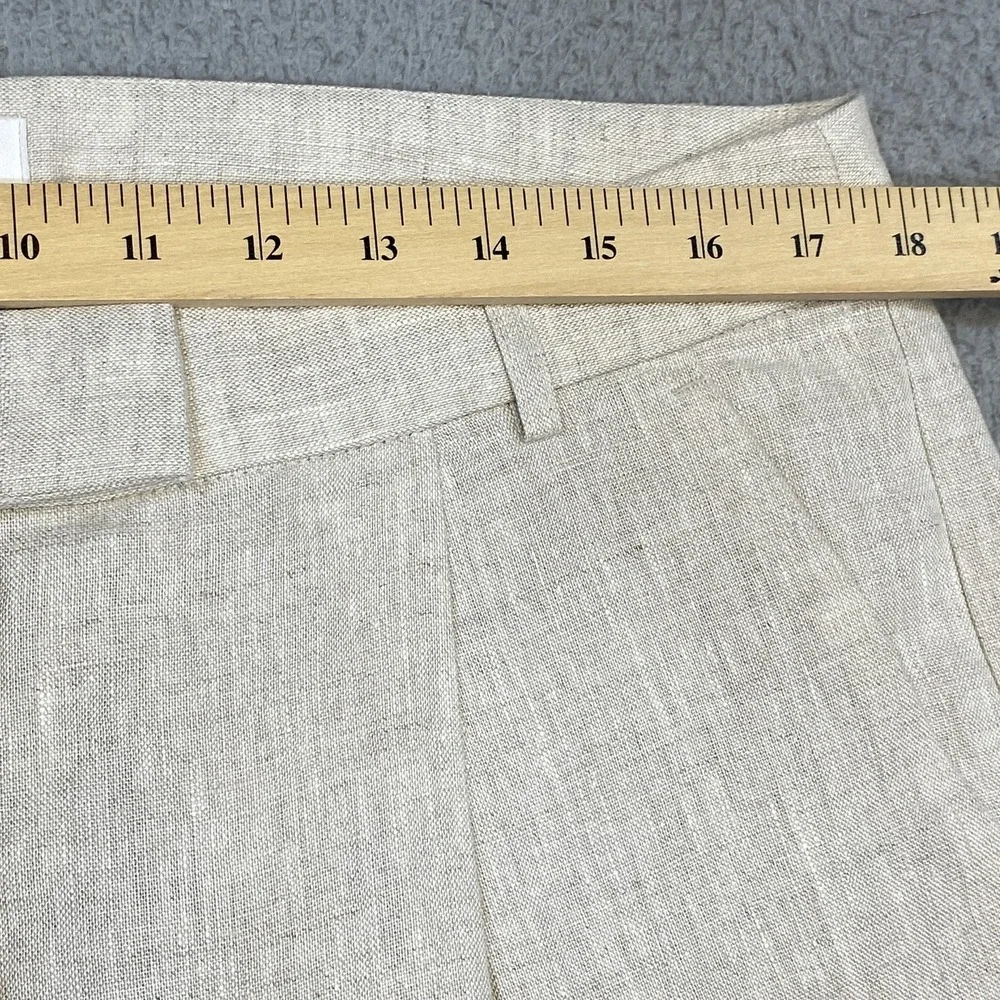 Banana Republic Pants Womens 14 Beige Linen Straight Leg Lightweight Summer Work